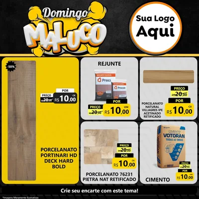 Modelo de Rede Social para Feed Facebook com o tema Domingo Maluco para Pisos e revestimentos