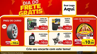 Modelo de TV para TV Horizontal com o tema Dia do Frete Grátis para Auto peças