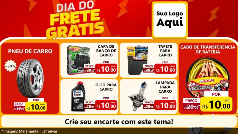 Modelo de TV para TV Horizontal com o tema Dia do Frete Grátis para Auto peças