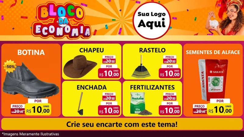Modelo de TV para TV Horizontal com o tema Bloco da Economia para Agropecuária