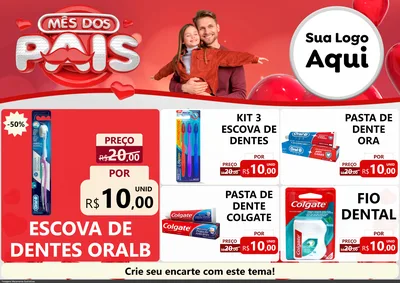 Modelo de Encarte para Encarte A4 Horizontal com o tema Mês dos Pais para Higiene Pessoal
