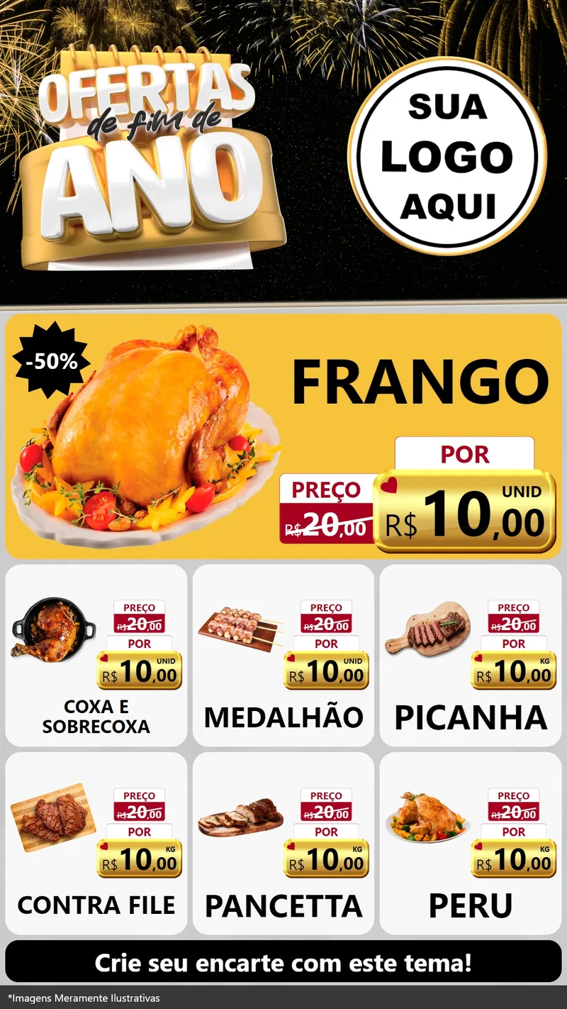 Modelo de Rede Social para Stories com o tema Ofertas de Fim de Ano para Assados