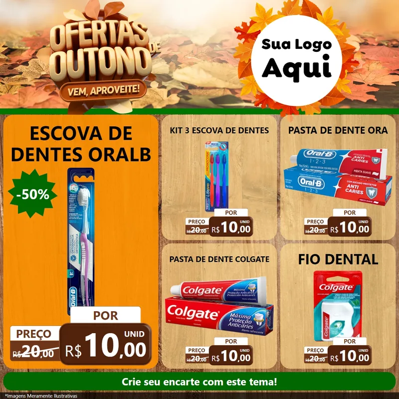 Modelo de Rede Social para Feed Facebook com o tema Ofertas de Outono - Vem, Aproveite! para Higiene Pessoal