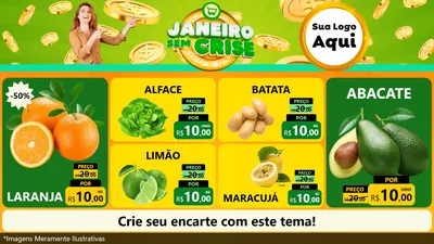Modelo de TV para TV Horizontal com o tema Janeiro Sem Crise para Hortifrúti