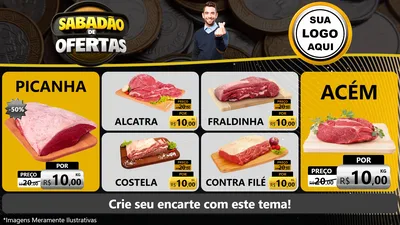 Modelo de TV para TV Horizontal com o tema Sabadão de Ofertas para Açougue