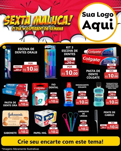 Modelo de Rede Social para Feed Instagram com o tema Sexta Maluca! para Higiene Pessoal