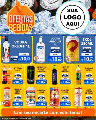 Modelo de Rede Social para Feed Instagram com o tema Ofertas de Bebidas para Distribuidora de bebidas