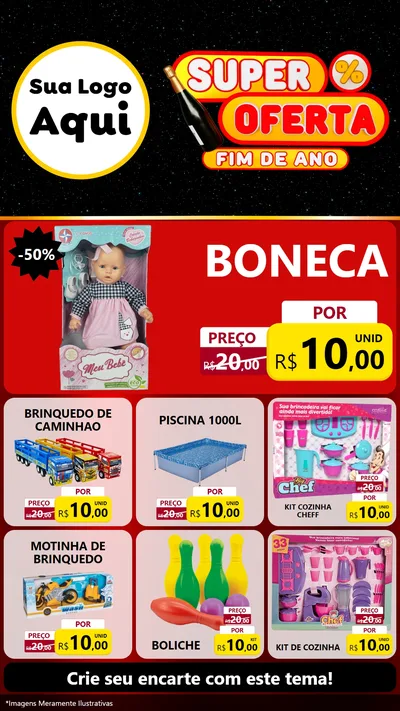 Modelo de Rede Social para Stories com o tema Super Oferta Fim de Ano para Brinquedos