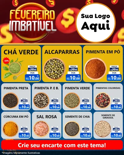 Modelo de Rede Social para Feed Instagram com o tema Fevereiro Imbatível para Produtos Naturais