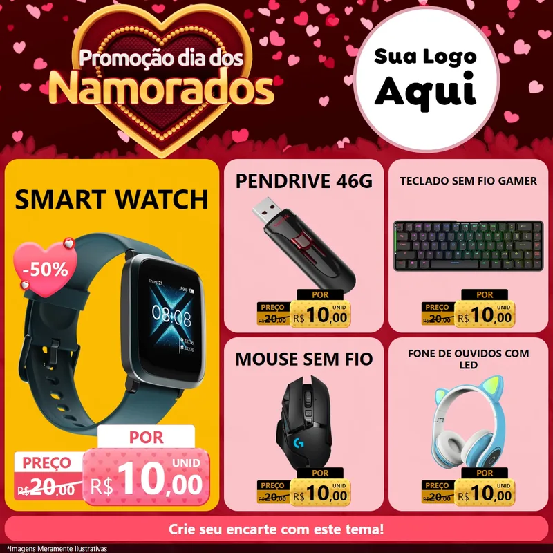 Modelo de Rede Social para Feed Facebook com o tema Promoção Dia Dos Namorados para Informática