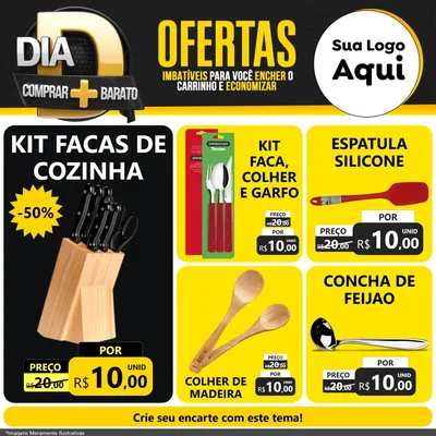 Modelo de Rede Social para Feed Facebook com o tema Dia D Mais Economia para Utilidades Domésticas