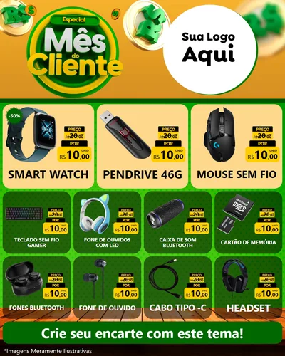 Modelo de Rede Social para Feed Instagram com o tema Especial Mês do Cliente para Informática