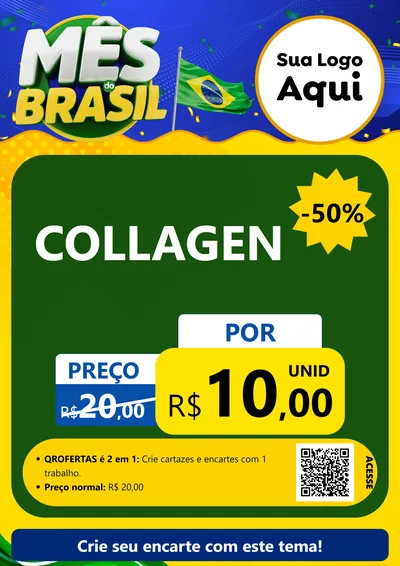 Modelo de Cartaz para Cartaz A4 Vertical com o tema Mês do Brasil para Suplementos alimentares
