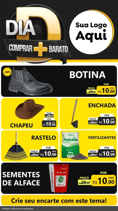 Modelo de TV para TV Vertical com o tema Dia D Mais Economia para Agropecuária