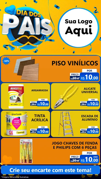 Modelo de TV para TV Vertical com o tema Dia dos Pais para Material para Construção