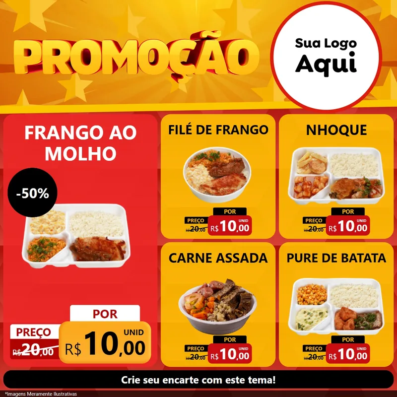 Modelo de Rede Social para Feed Facebook com o tema Promoção para Restaurante