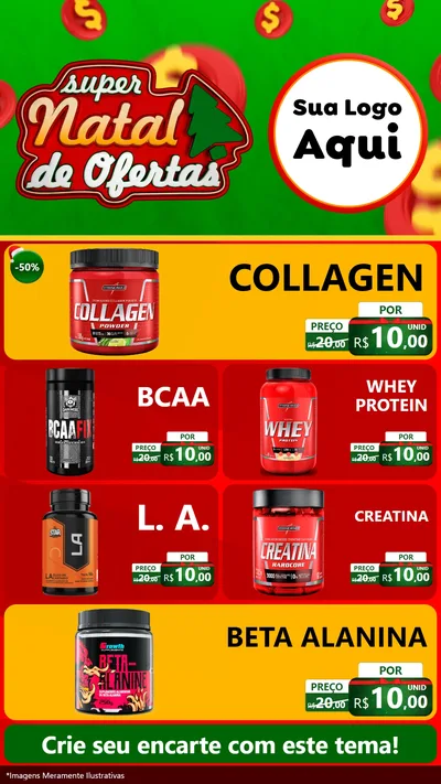Modelo de TV para TV Vertical com o tema Super Natal de Ofertas para Suplementos alimentares