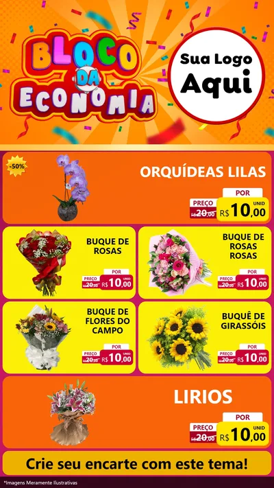 Modelo de TV para TV Vertical com o tema Bloco da Economia para Floricultura e jardim