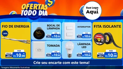 Modelo de TV para TV Horizontal com o tema Ofertas Todo Dia para Materiais Elétricos