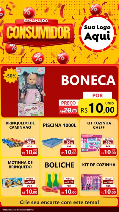 Modelo de Rede Social para Stories com o tema Semana do Consumidor para Brinquedos