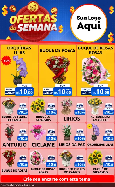 Modelo de Encarte para Encarte Grande com o tema Ofertas Da Semana para Floricultura e jardim