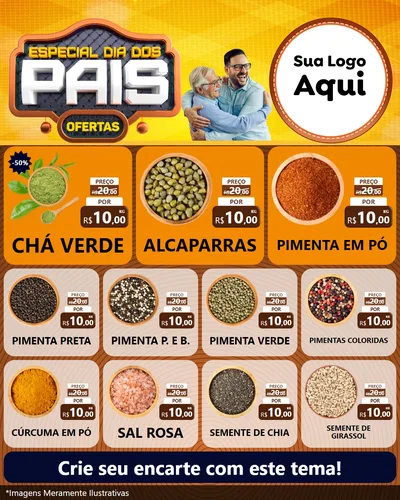 Modelo de Rede Social para Feed Instagram com o tema Especial Dia dos Pais para Produtos Naturais