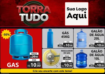 Modelo de Encarte para Encarte A4 Horizontal com o tema Torra Tudo para Água e gás
