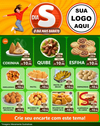 Modelo de Rede Social para Feed Instagram com o tema Dia S - O Dia Mais Barato para Salgadaria