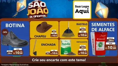 Modelo de TV para TV Horizontal com o tema São João Ofertas Imbatíveis! - Junina para Agropecuária