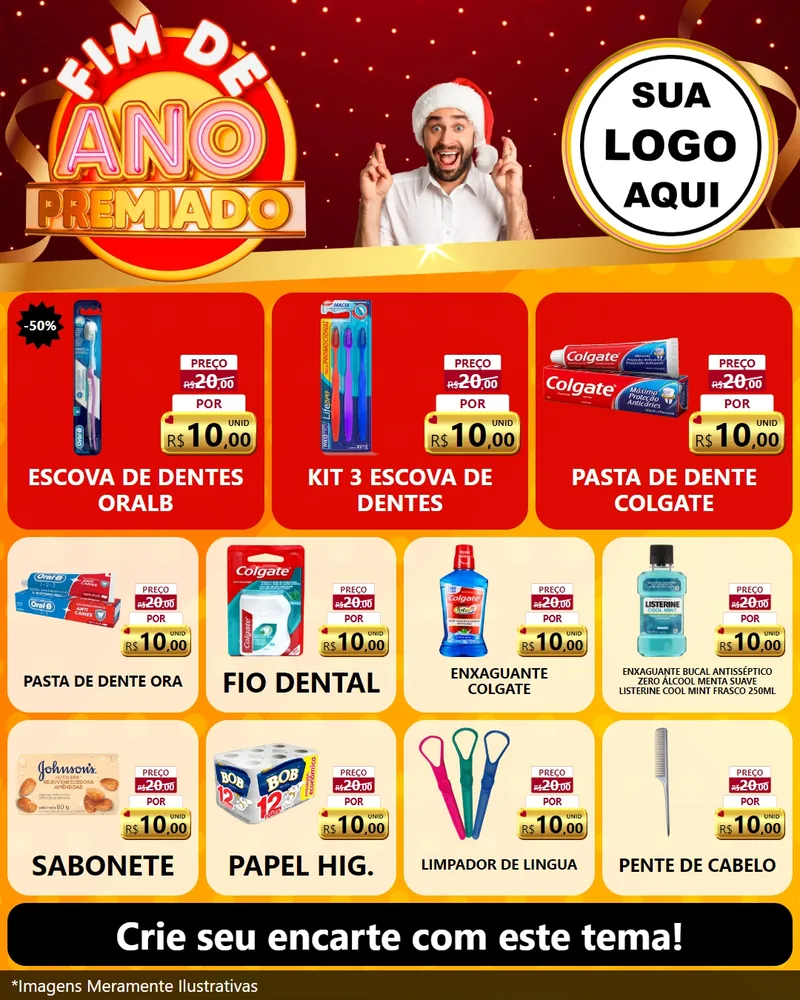 Modelo de Rede Social para Feed Instagram com o tema Fim de Ano Premiado para Higiene Pessoal