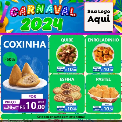 Modelo de Rede Social para Feed Facebook com o tema Carnaval 2027 para Salgadaria