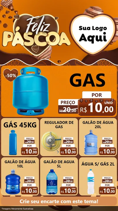 Modelo de Rede Social para Stories com o tema Feliz Páscoa para Água e gás