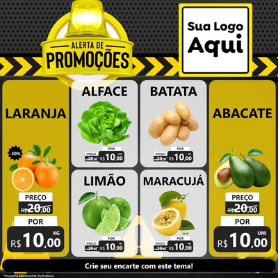 Modelo de Rede Social para Feed Facebook com o tema Alerta de Promoções para Hortifrúti