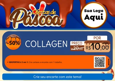 Modelo de Cartaz para Cartaz A4 Horizontal com o tema Ofertas de Páscoa para Suplementos alimentares