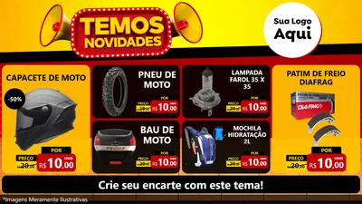 Modelo de TV para TV Horizontal com o tema Temos Novidades para Moto peças