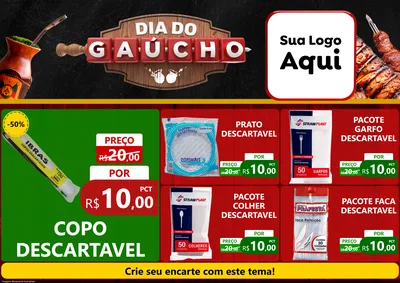 Modelo de Encarte para Encarte A4 Horizontal com o tema Dia do Gaúcho para Embalagens