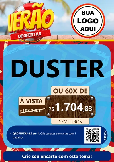 Modelo de Cartaz para Cartaz A4 Vertical com o tema Verão de Ofertas para Concessionaria de Carros