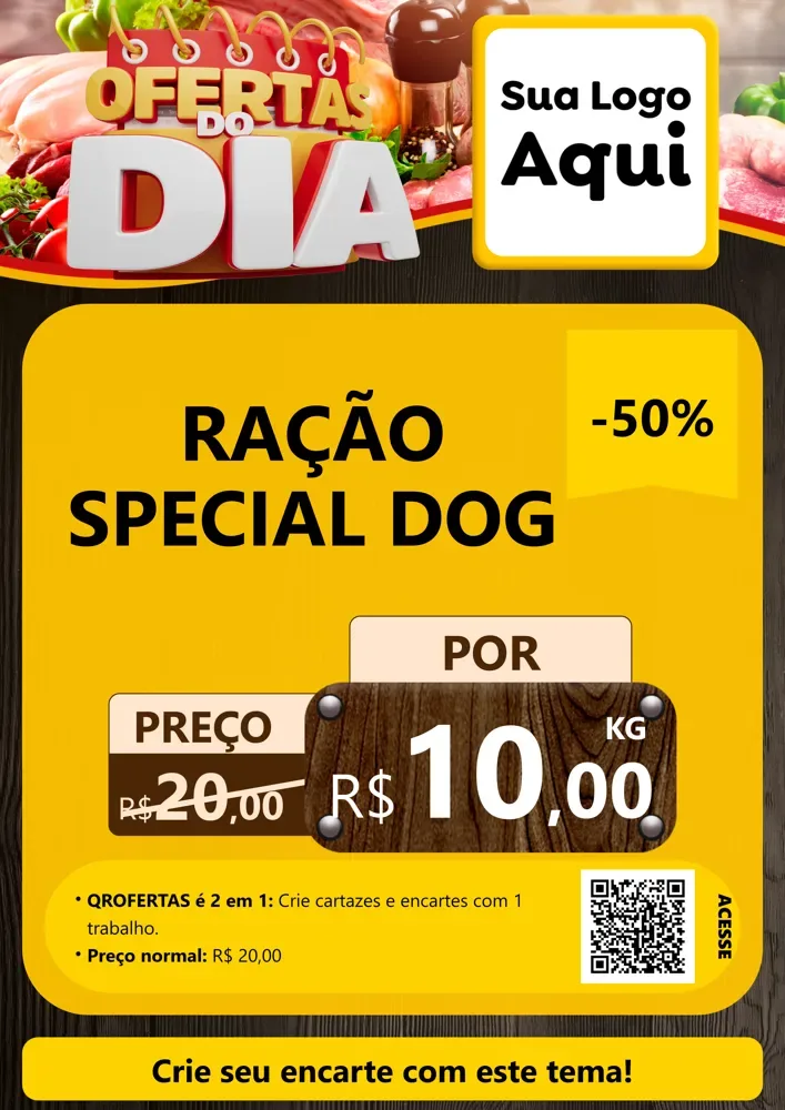 Modelo de Cartaz para Cartaz A4 Vertical com o tema Ofertas do Dia para Pet Shop