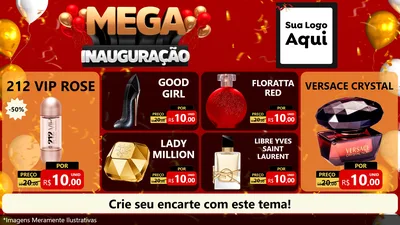 Modelo de TV para TV Horizontal com o tema Mega Inauguração para Perfumes