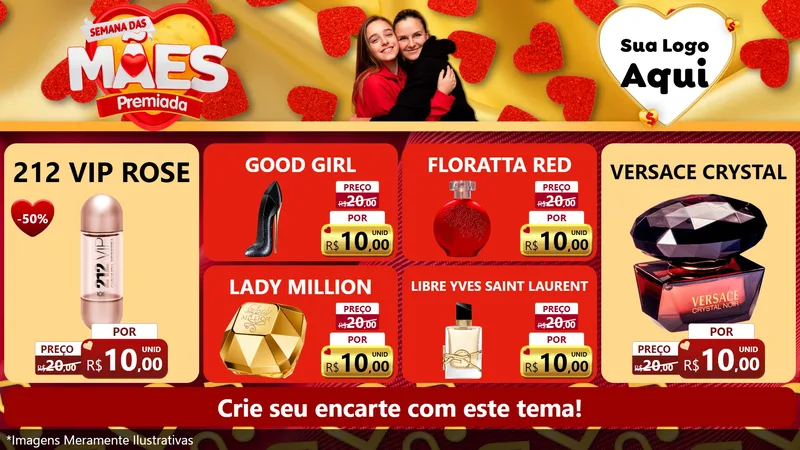 Modelo de TV para TV Horizontal com o tema Semana das Mães Premiada para Perfumes