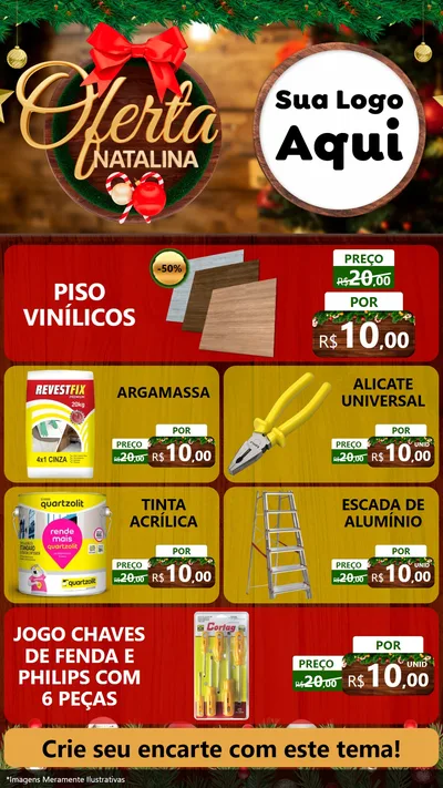Modelo de TV para TV Vertical com o tema Ofertas Natalina para Material para Construção