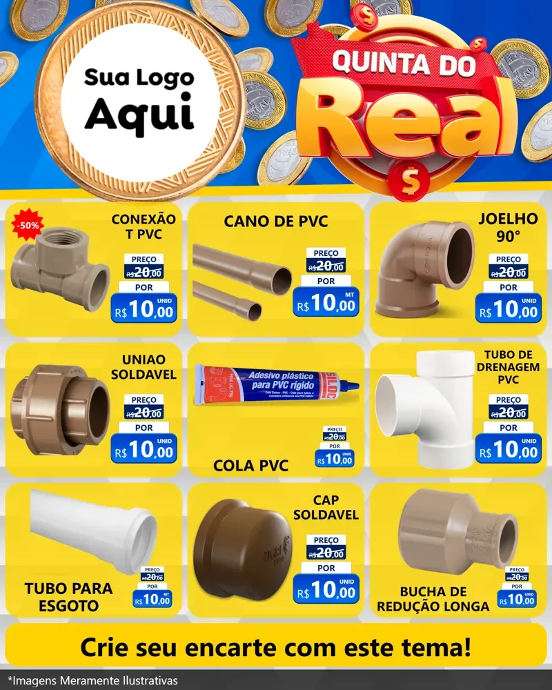 Modelo de Rede Social para Feed Instagram com o tema Quinta do Real para Tubos e conexões