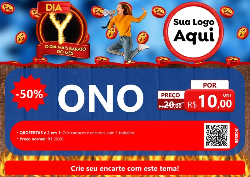 Modelo de Cartaz para Cartaz A4 Horizontal com o tema Dia Y - O Dia Mais Barato Do Mês para Óticas