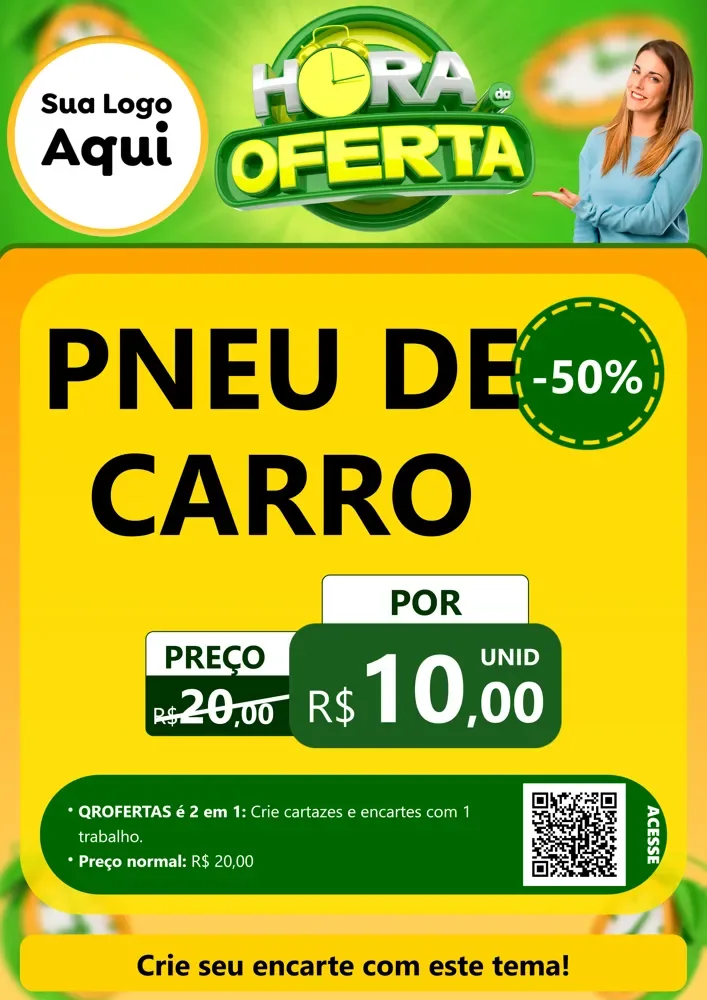 Modelo de Cartaz para Cartaz A4 Vertical com o tema Hora da Oferta para Auto peças