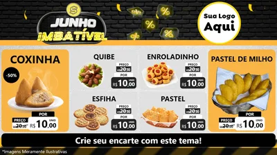 Modelo de TV para TV Horizontal com o tema Junho Imbatível para Salgadaria