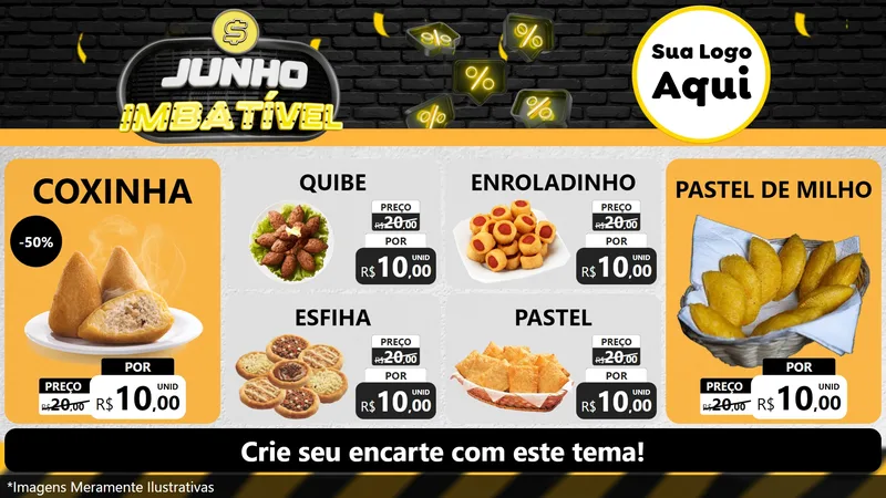 Modelo de TV para TV Horizontal com o tema Junho Imbatível para Salgadaria