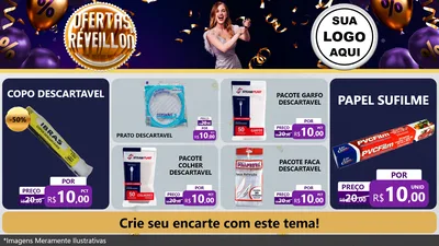 Modelo de TV para TV Horizontal com o tema Ofertas de Réveillon para Embalagens