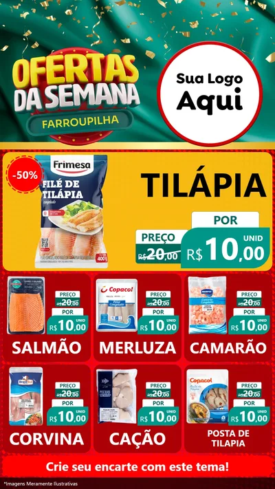 Modelo de Rede Social para Stories com o tema Ofertas da Semana Farroupilha para Peixaria