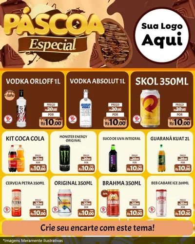 Modelo de Rede Social para Feed Instagram com o tema Páscoa Especial para Distribuidora de bebidas