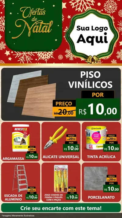 Modelo de Rede Social para Stories com o tema Natal de Ofertas para Material para Construção